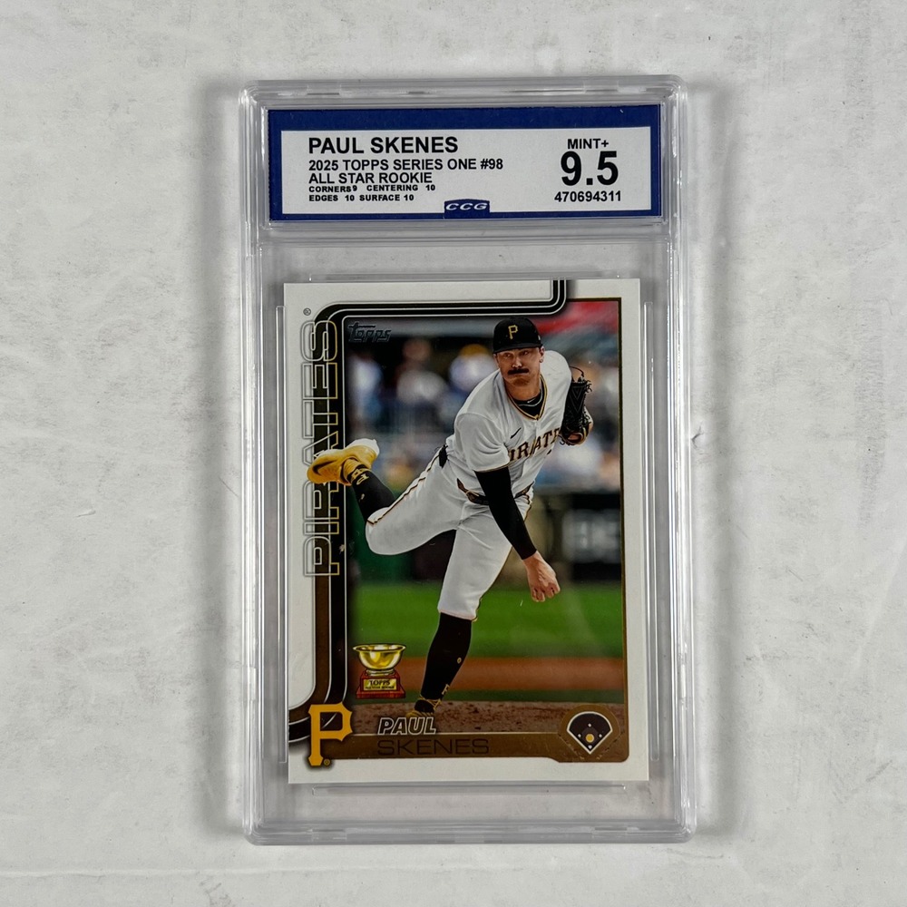 Paul Skenes 2025 Topps Series One #98 All Star Rookie CCG 9.5 Mint+ Pirates Card